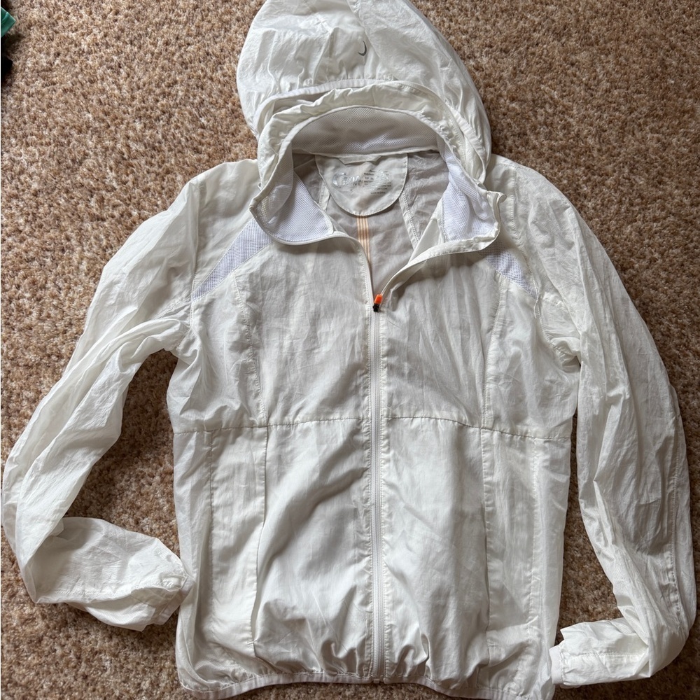 Women's White Hooded Jacket - Picture 1 of 3